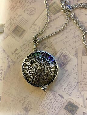 Real Magnifying Glass Intricate Victorian Filigree Statement Necklace!
